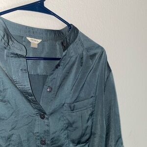 🪿Fossil Women’s Deep Aqua blue long blouse!